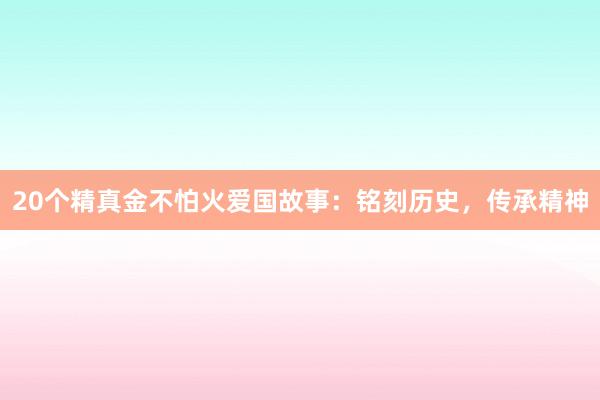 20个精真金不怕火爱国故事：铭刻历史，传承精神